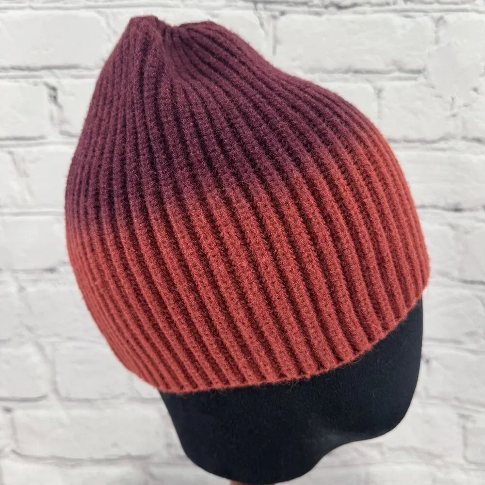 Britt's Knits Double Dip Beanie Rust One Size Hat Ski Cap - Picture 4 of 8